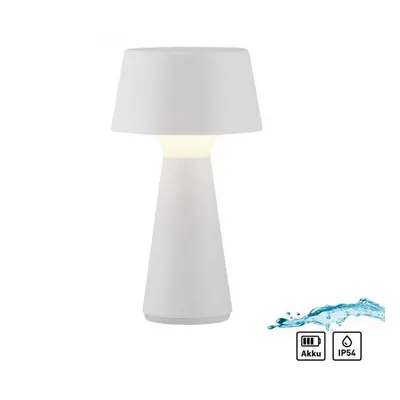 ABERA LED stolní lampa na baterie bílá dotykový stmívač IP54 USB vnitřní i venkovní použití 3000