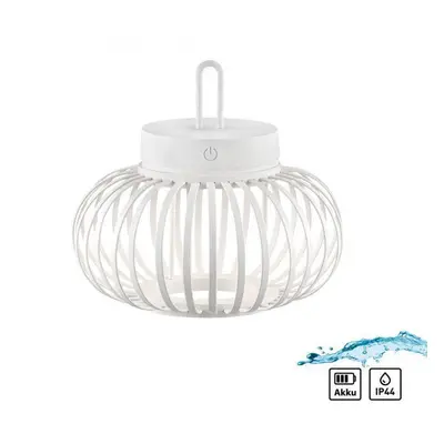 AKUBA LED stolní lampa průměr 25cm bílé na baterie USB IP44 stmívatelné dotykem 2700K - JUST LIG