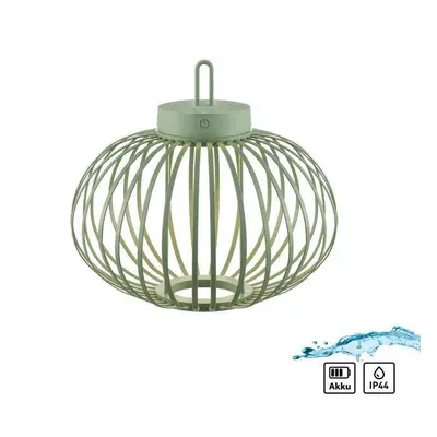 AKUBA LED stolní lampa průměr 36cm zelená na baterie USB IP44 stmívatelné dotykem 2700K - JUST L