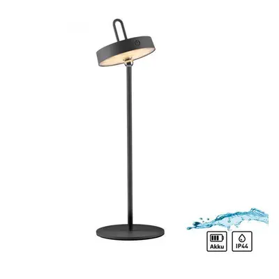 AMAG LED stolní lampa černá na baterie dotykový stmívač ochrana proti stříkající vodě USB 2700K 