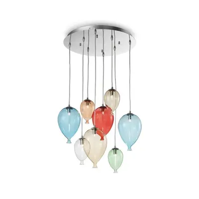 Závěsné svítidlo Ideal Lux Clown SP8 color 100944 barevné 50cm - IDEALLUX