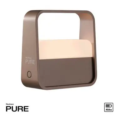 LED stolní lampa Pure Go bronz na baterie dotykový vypínač USB 2700K - PAUL NEUHAUS