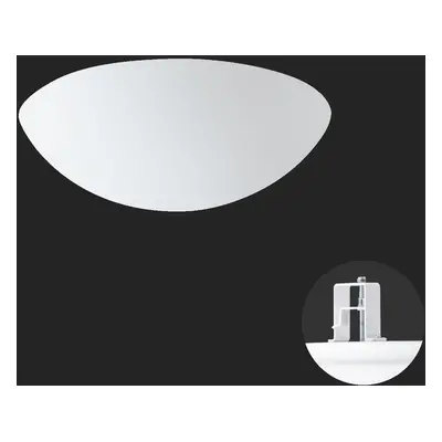 AURA V8 stropní/nástěnné skleněné polovestavné svítidlo bílá IP44 3000 K 15W LED nouzové kombino