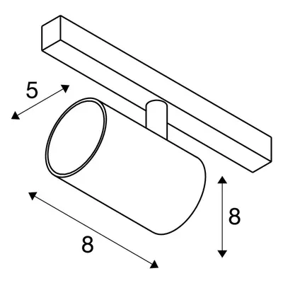 NUMINOS® XS 48V TRACK DALI spot, černý / bílá, 8,7W, 750lm, 4000K, CRI90, 20° - BIG WHITE (SLV)