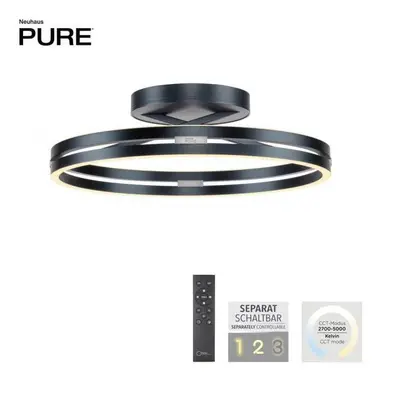 LED stropní svítidlo PURE Loop šedá dálkový ovladač 2700-5000K - PAUL NEUHAUS