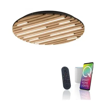 LED nástěnné a stropní svítidlo Q-AKUSTIK dřevo, přírodní Smarthome ZigBee 2700-5000K - PAUL NEU