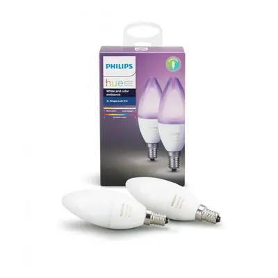 Hue White and Color Ambiance LED žárovka E14 set 2ks 8718696695241 2x6W RGB - PHILIPS