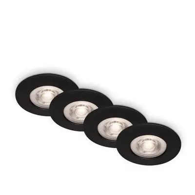 LED vestavná svítidla, pr.9 cm, 4x LED, 4,9 W, 480 lm, matná černá - BRILO