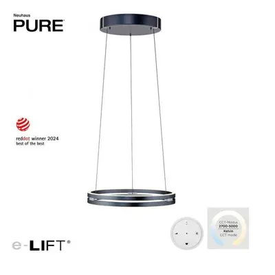 LED závěsné svítidlo PURE E-Loop šedá elox elektrické 2700-5000K - PAUL NEUHAUS