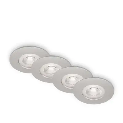 LED vestavná svítidla, pr.9 cm, 4x LED, 4,9 W, 480 lm, matný chrom - BRILONER