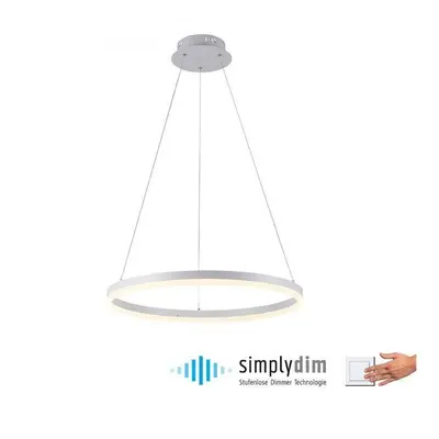 TITUS LED závěsné svítidlo 60x60 bílá, kruhové, stmívatelné, paměťová funkce, moderní SimplyDim 