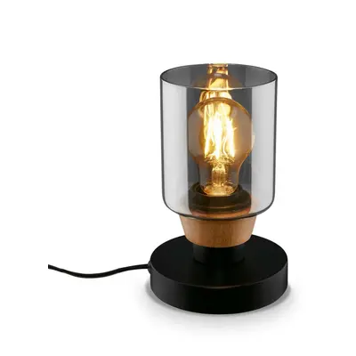 Stolní lampa, 18 cm, 1x E27, max. 10W, kouřová černá - BRILONER