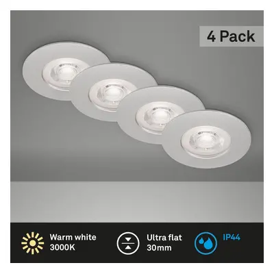 LED vestavná svítidla, pr.9 cm, 4x LED, 4,9 W, 480 lm, matný chrom - BRILO