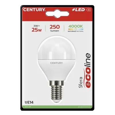 LED ECOLINE MINI GLOBE 3W E14 4000K 220d - CENTURY