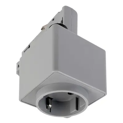 Deko-Light 3-fázový kolejnicový systém, D Line adaptér se zásuvkou, 220-240V 1440W šedá RAL 7040