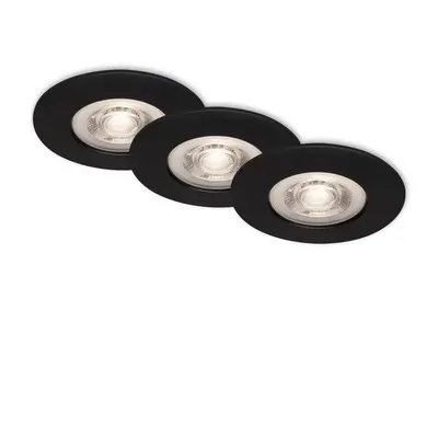 3ks sada LED vestavné svítidlo, pr. 9 cm, 5 W, černá - BRILONER