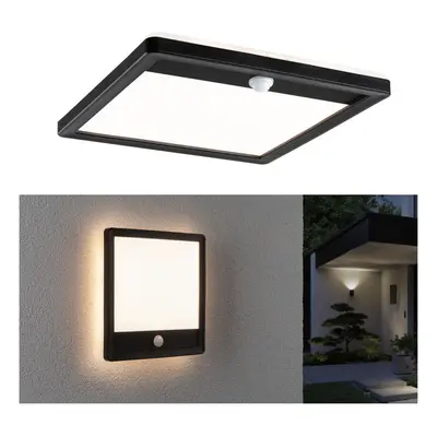 LED venkovní panel Lamina vč. pohybové čidlo IP44 hranaté 250x250mm 3000K 14,5W 230V černá umělá