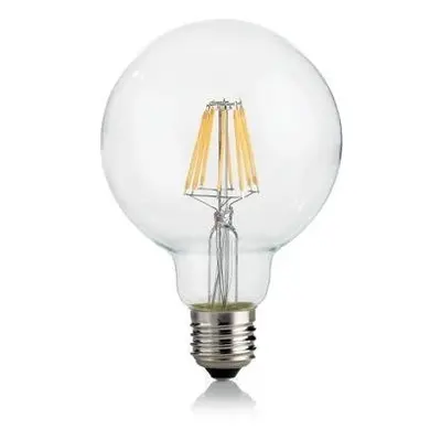 LED Filamentová žárovka Ideal Lux GLOBO D095 Trasparente 271606 E27 8W 860lm 3000K CRI90 čirá ne