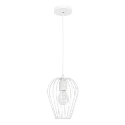 Závěsné svítidlo SAGE kov, bílá a bílý kabel, E27 1x12W - NOVA LUCE