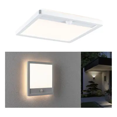 LED venkovní panel Lamina vč. pohybové čidlo IP44 hranaté 250x250mm 3000K 14,5W 230V bílá umělá 