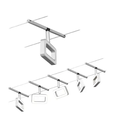 LED lankový systém Frame základní sada 5x4,8W 3000K 230/12V matný chrom/chrom - PAULMANN