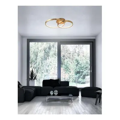 Stropní svítidlo LEON plátkovaný zlatý hliník a akryl LED 44W 230V 3000K IP20 - NOVA LUCE