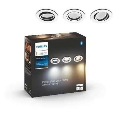 Hue Bluetooth LED White Ambiance set 3ks Zapuštěných bodových svítidel Philips Miliskin 87195143