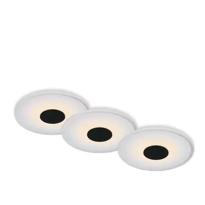 LED vestavné svítidlo, pr.12 cm, 3x LED, 6 W, 650 lm, černá - BRILONER