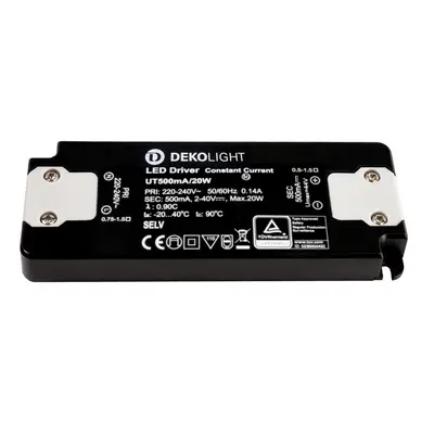 AKCE - Deko-Light LED-napájení FLAT, CC, UT500mA/20W konstantní proud 500 mA IP20 2-40V DC 1,00-