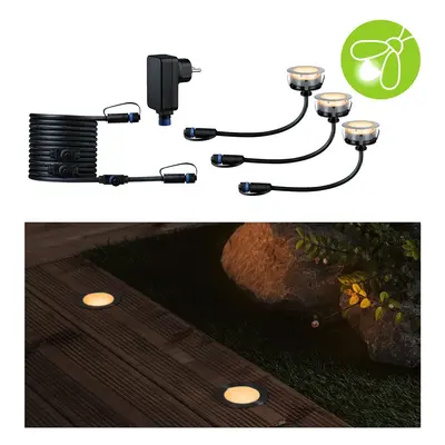 Plug & Shine LED zemní svítidlo Floor základní sada neláká hmyz IP67 2200K 3x2W 21VA stříbrná - 