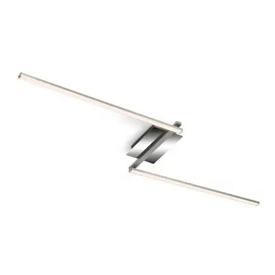 LED stropní svítidlo, 143,6 cm, 12 W, hliník-chrom - BRILO