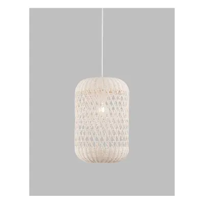 Závěsné svítidlo AURORA bílý ratan bílý kabel E27 1x12W IP20 bez žárovky - NOVA LUCE