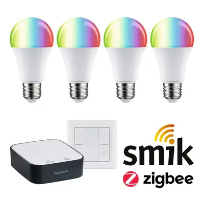 Startovací sada Zigbee 3.0 LED žárovka E27 RGBW + Gateway smik + vypínač - PAULMANN