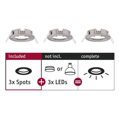 Vestavné svítidlo Choose spot nevýklopné max. 10W kov kartáčovaný 230V - PAULMANN