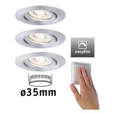 LED vestavné svítidlo Nova mini Plus EasyDim výklopné 3x4,2W 2.700K hliník 230V - PAULMANN