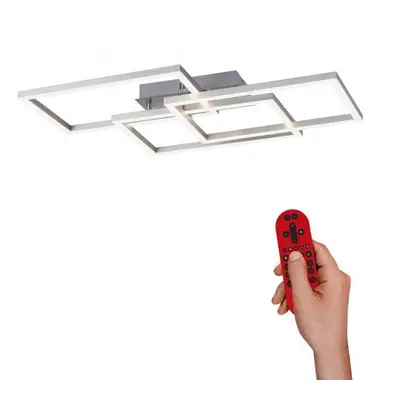 LOLAsmart - MAXI LED stropní svítidlo, barva ocel, hranaté, Smart Home RGB+2700-5000K - LEUCHTEN