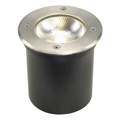 ROCCI LED kruhová česaná ocel COB LED 6W 120° IP67 3000K - BIG WHITE (SLV)