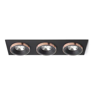 SHARM SQ III zápustná černá/černá měď 230V LED 3x10W 24° 3000K - RED - DESIGN RENDL