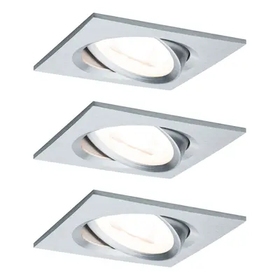 Vestavné svítidlo LED Nova hranaté 3x6,5W hliník broušený nastavitelné 3-krokové-stmívatelné - P