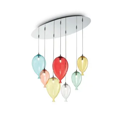 Závěsné svítidlo Ideal Lux Clown SP7 color 100937 barevné 80cm - IDEALLUX