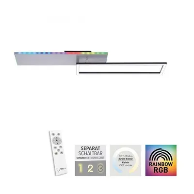 RENDA LED stropní svítidlo hranaté hliník CCT stmívatelné Rainbow RGB 2700-5000K - LEUCHTEN DIRE