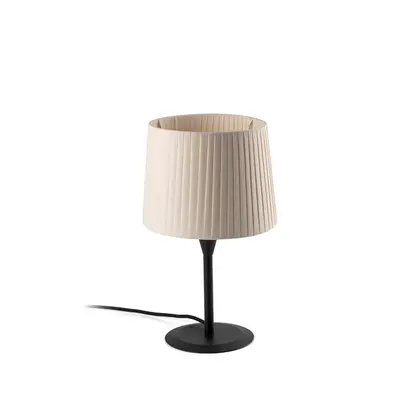 SAMBA černá/skládaná béžová mini stolní lampa - FARO