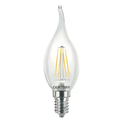 LED FILAMENT SVÍČKA PLAMEN ČIRÁ 4W E14 4000K 470Lm 360d 35x118mm IP20 - CENTURY