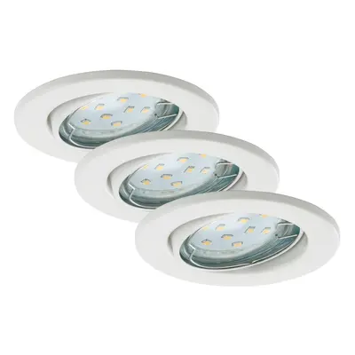 3ks sada LED vestavné svítidlo, pr. 8,6 cm, 3 W, bílé - BRILONER