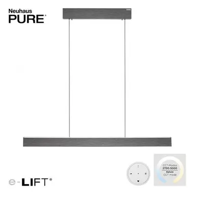 LED závěsné svítidlo PURE-E-MOTION šedá elektricky nastavitelná výška 2700-5000K - PAUL NEUHAUS