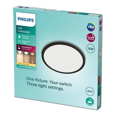 LED Koupelnové svítidlo Philips Superslim CL550 8719514327207 15W 1300lm 2700K IP44 25cm černé, 