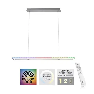 FELIX60 LED závěsné svítidlo, stříbrná barva, stmívatelné, Rainbow RGB, paměťová funkce RGB+2700