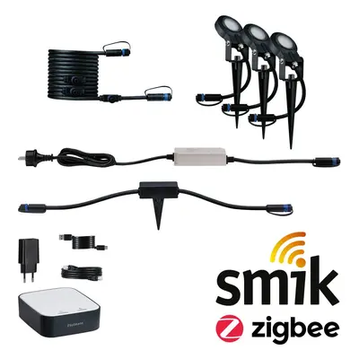 Plug & Shine startovací sada Smart Home smik + LED zápich Sting 3000K 3x6,4W 75VA bílá/antracit 