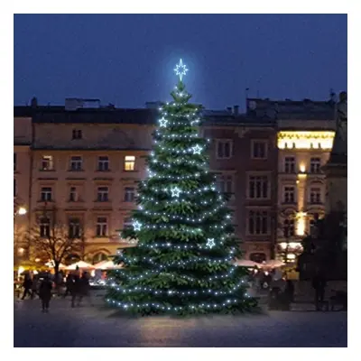 LED světelná sada na stromy vysoké 6-8m, ledová bílá s dekory EFD11