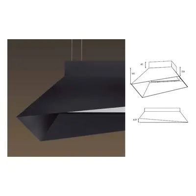 Závěsné svítidlo CAROLINA SQUARE černé LED 72,8W 650x650mm 3000K + nepřímé osvětlení (BPM 10228.